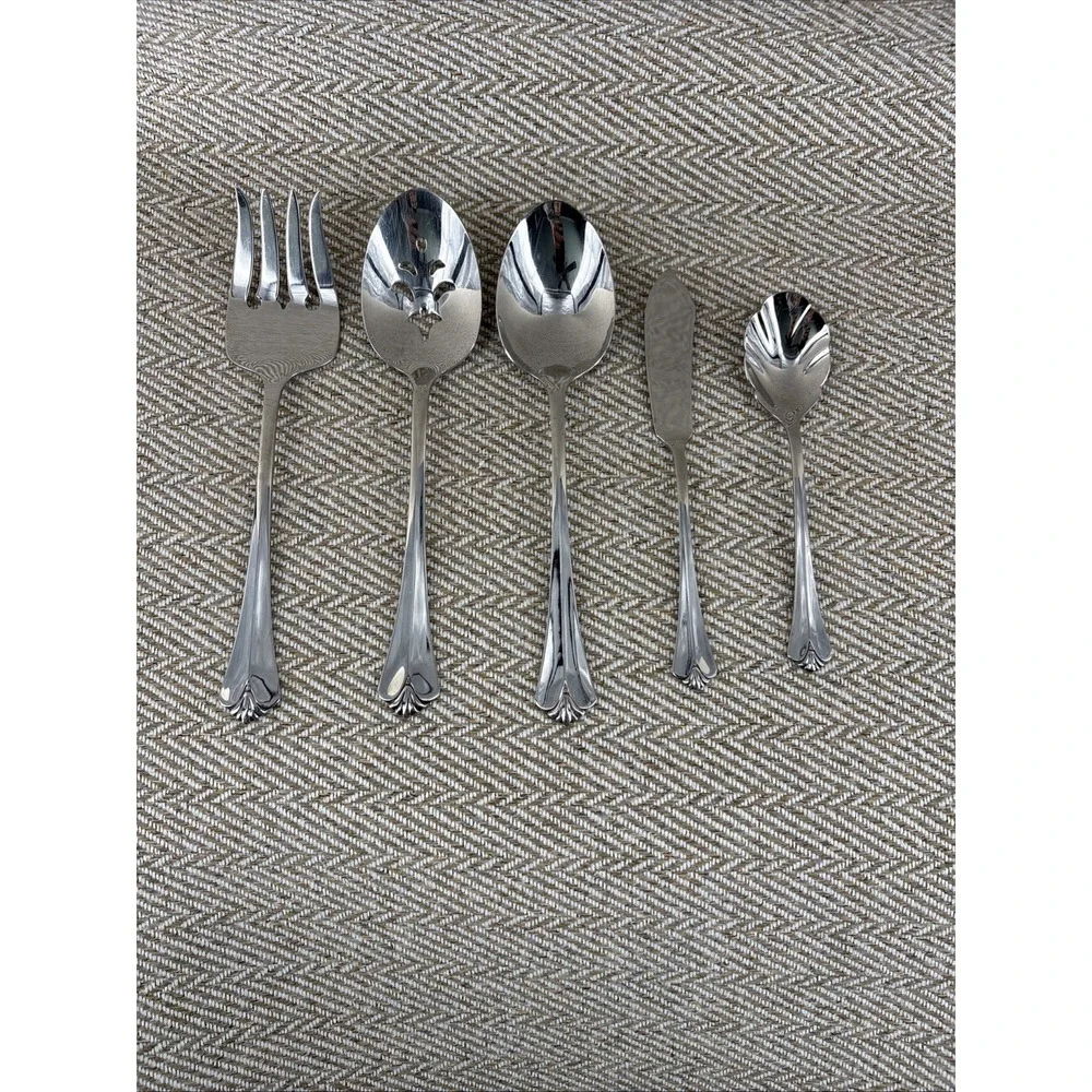 Oneida Stainless Flatware ROYAL FLUTE 5pc Serving Set